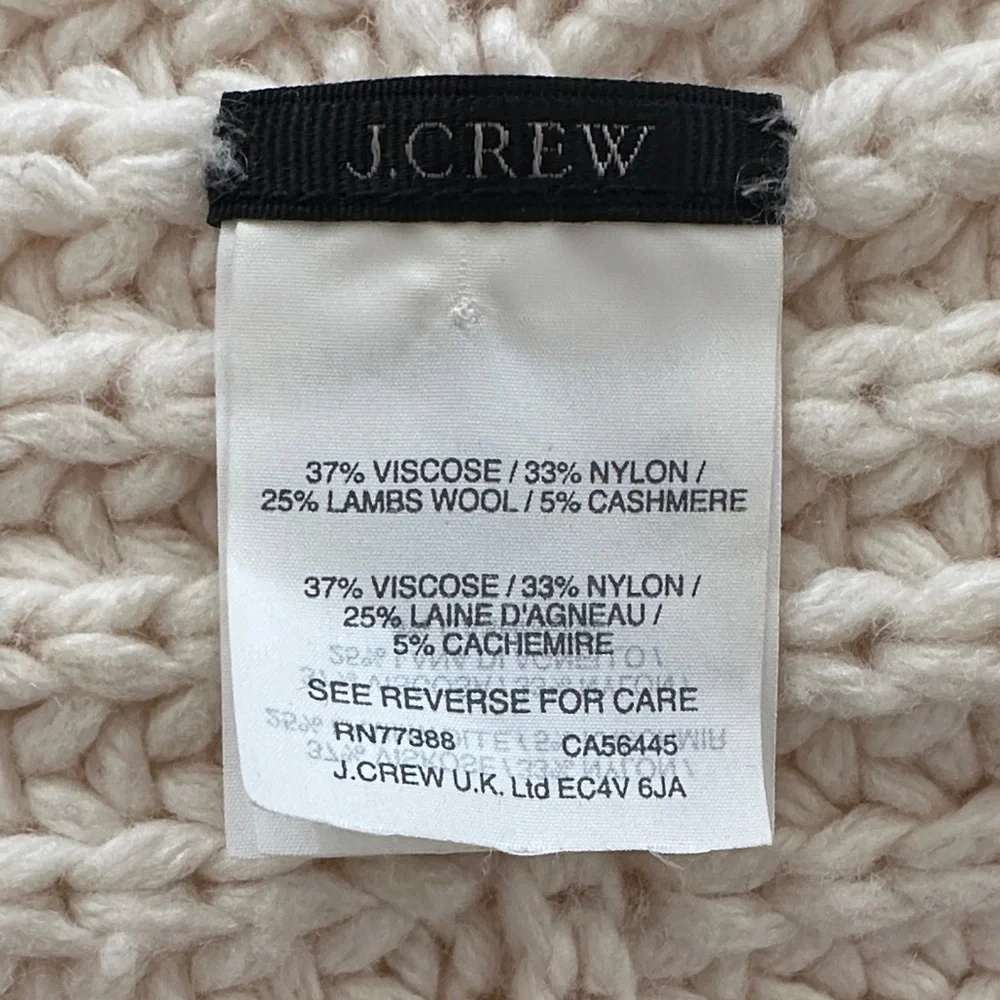 🤍 J. CREW women’s infinity scarf cream off white chunky knit